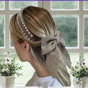 EMBELLISHED HAIR ACCESSORY SET HEADBAND AND BOW